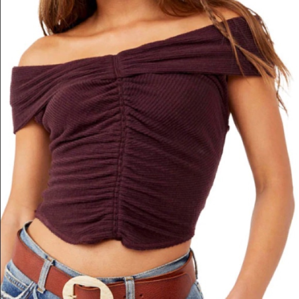 FREE PEOPLE - NWT “This cutie” top in Raisin, size M or L.